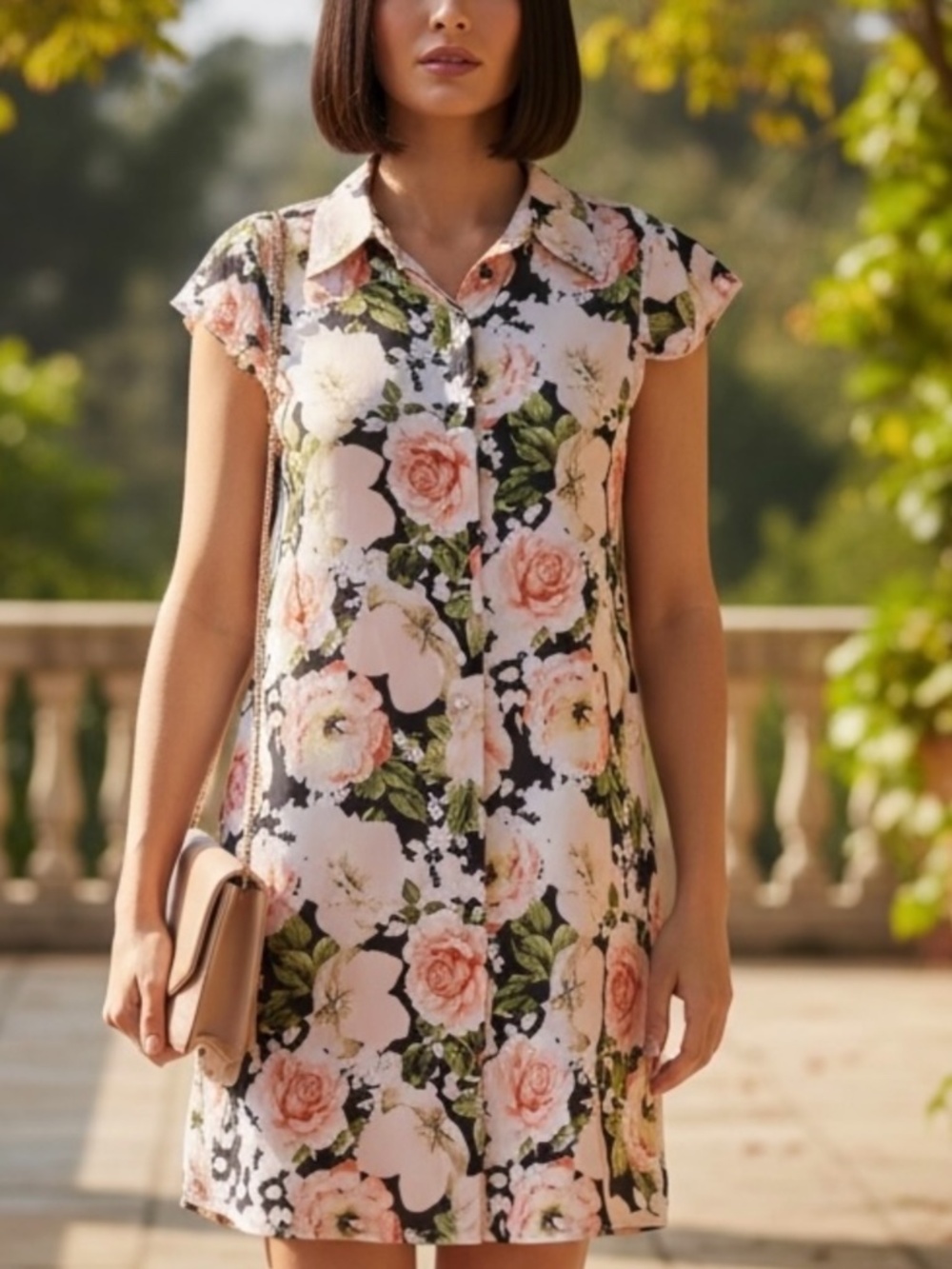 Alice + Olivia Shirtdress in Pink Floral Size Large
